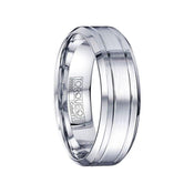 ALUCARD Brushed Flat Cobalt Ring with Dual Grooves and Polished Edges - 7mm - Larson Jewelers