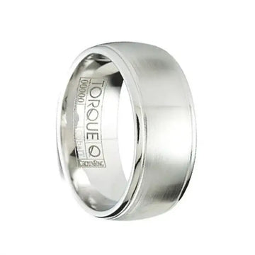 COOPER Brushed Domed Cobalt Wedding Ring with Polished Beveled Edges by Crown Ring - 9mm - Larson Jewelers