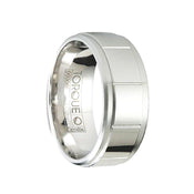 CRUZ Polished Cobalt Wedding Ring with Grooved Pattern & Brushed Beveled Edges by Crown Ring - 9mm - Larson Jewelers
