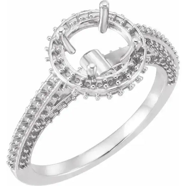 MADELEINE Halo Style Four Prong Lab Diamond Engagement Ring Setting for Round Stones - Larson Jewelers