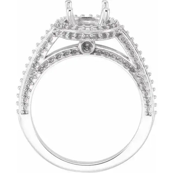 MADELEINE Halo Style Four Prong Lab Diamond Engagement Ring Setting for Round Stones - Larson Jewelers
