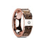 GAVINO Flat 14K Rose Gold with Brown Dinosaur Inlay & White Diamond Setting - 8mm - Larson Jewelers