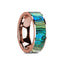 GREDEL Flat 14K Rose Gold with Mother of Pearl Inlay and Polished Edges - 8mm - Larson Jewelers
