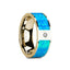GELASIA Flat 14K Yelloiw Gold with Blue Opal Inlay & White Diamond Setting - 8mm - Larson Jewelers