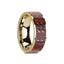 GAELAN Flat 14K Yellow Gold Polished Ring with Red Dinosaur Bone Inlay - 8mm - Larson Jewelers