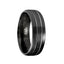 NOCTIS Torque Black Cobalt Brushed Wedding Band Block Center Design Beveled Edges - 7 mm - Larson Jewelers