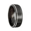 NUKEM Torque Black Cobalt Wedding Band Brushed Center Groove Line Design Round Edges - 7 mm - Larson Jewelers