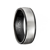 PRINCE Torque Black Cobalt Wedding Band Brushed Matte Center with Polished Edges - 7 mm - Larson Jewelers