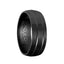 ROLENTO Torque Black Cobalt Wedding Band Brushed Finish with Dual Line Center Accents Flat Edges - 7 mm - Larson Jewelers