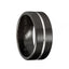 RYAN Torque Black Cobalt Flat Wedding Band Brushed Finish with Center Grooved Design - 9 mm - Larson Jewelers