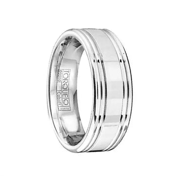 Rounded Edges Men’s Cobalt Wedding Band with Polished Finish - 7mm - Larson Jewelers