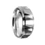 Polished Beveled Cobalt Ring with Brushed Raised Grooved Center - 9mm - Larson Jewelers