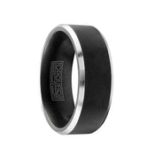 YAGAMI Torque Black Cobalt Wedding Band Matte Finish Center Beveled Edges - 7 mm & 9 mm - Larson Jewelers
