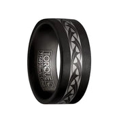 Laser Design Torque Black Cobalt Men’s Flat Wedding Band Brushed Finish - 9 mm - Larson Jewelers