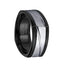 14k White Gold Inlaid Black Cobalt Soft Squared Wedding Band with Polished Grooves - 9mm - Larson Jewelers