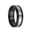 Men’s 14k White Gold Inlaid Brushed Black Cobalt Wedding Band with Cut Accents - 7.5mm - Larson Jewelers