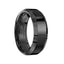 Black Flat Ceramic Wedding Ring Polished Finish Beveled Edges by Crown Ring - 8mm - Larson Jewelers