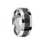 Tungsten Carbide Two-Toned Wedding Band with Polished Textured Black Ceramic Inlay - 8mm - Larson Jewelers