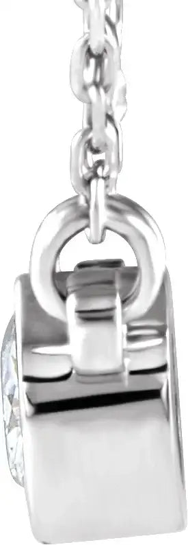 14K White 4 mm Forever One Colorless Lab-Grown Moissanite 18" Necklace - Larson Jewelers