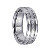 White Cobalt & 14k White Gold Men’s Wedding Band with Milgrain Accents - 7.5mm - Larson Jewelers