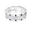 White Tungsten Polished Grooved Edges Wedding Ring with Sand Finished Hammered Center by Triton Rings - 8mm - Larson Jewelers