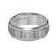 Grey Tungsten Wedding Ring with Wavy Textured Center & Polished Beveled Edges by Triton Rings - 8mm - Larson Jewelers