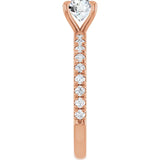 SCARLETT 18K Rose Gold Round Lab Grown Diamond French-Set Engagement Ring