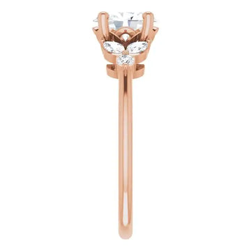 AURELIE 14K Rose Gold Oval Lab Grown Diamond Engagement Ring - Larson Jewelers
