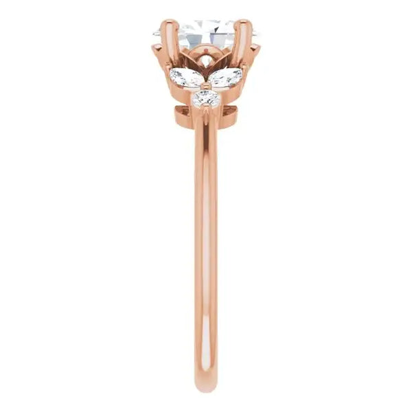 AURELIE 14K Rose Gold Oval Lab Grown Diamond Engagement Ring - Larson Jewelers