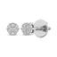 Sterling Silver 1/10 Ct.Tw. Diamond Flower Studs Earrings - Larson Jewelers