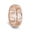 14k Rose Gold Brushed Center Milgrain Wedding Ring with Polished Edges - 7mm - Larson Jewelers
