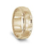 14k Yellow Gold Brushed Center Milgrain Wedding Ring with Polished Edges - 7mm - Larson Jewelers