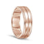 14k Rose Gold Brushed Finished Polished Grooved Wedding Ring with Round Edges - 7mm - Larson Jewelers