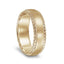 14k Yellow Gold Brushed Finish Men’s Milgrain Ring with Cut Pattern Beveled Edges - 6.5mm - Larson Jewelers