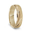 14k Yellow Gold Grooved Ring with Textured Vertical Line Pattern & Polished Beveled Edges - 6mm - Larson Jewelers