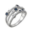 14K White Natural Blue Sapphire & 3/8 CTW Natural Diamond Ring