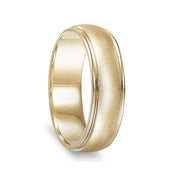14k Yellow Gold Brushed Finished Women’s Wedding Band With Polished Round Edges - 4.5mm - 8.5mm - Larson Jewelers