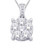 14K White Gold 1/2 Ct.Tw. Diamond Flower Pendant - Larson Jewelers