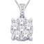 14K White Gold 1/2 Ct.Tw. Diamond Flower Pendant - Larson Jewelers