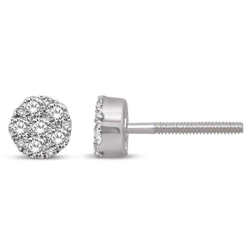 14K White Gold 2/5 Ct.Tw. Diamond Flower Stud Earrings - Larson Jewelers