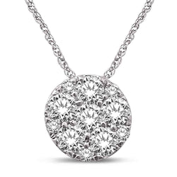 14K White Gold 1/5 Ct.Tw. Diamond Flower Pendant - Larson Jewelers