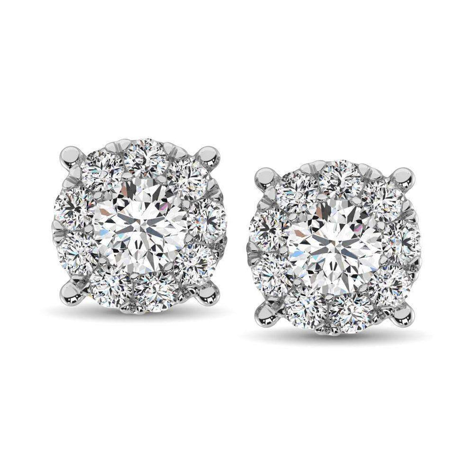 14K White Gold 5/8 Ct.Tw. Diamond Fashion Earrings - Larson Jewelers