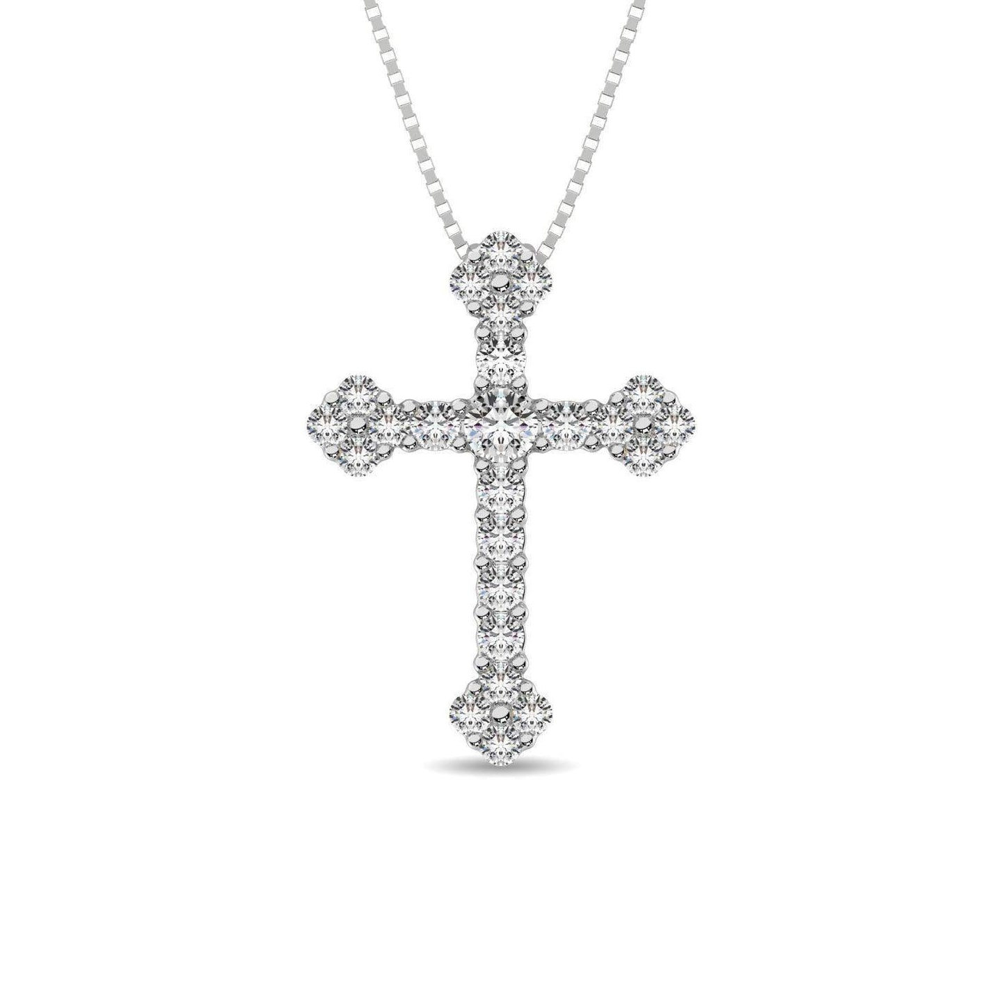 Diamond 1/3 Ct.Tw. Cross Pendant in 10K White Gold - Larson Jewelers