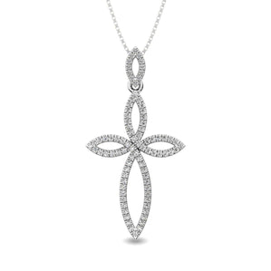 Diamond 1/5 Ct.Tw. Cross Pendant in 10K White Gold - Larson Jewelers