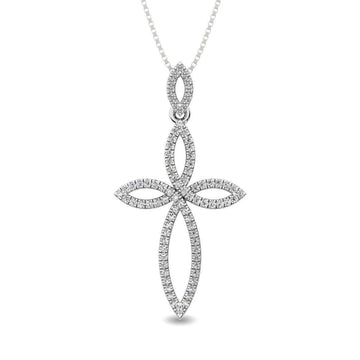 Diamond 1/5 Ct.Tw. Cross Pendant in 10K White Gold - Larson Jewelers