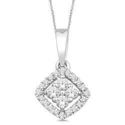 14K White Gold 1/10 Ct.Tw.Diamond Fashion Pendant - Larson Jewelers