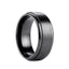 DOYLE Benchmark Raised Center Satin Finish Black Titanium Wedding Band- 9mm - Larson Jewelers