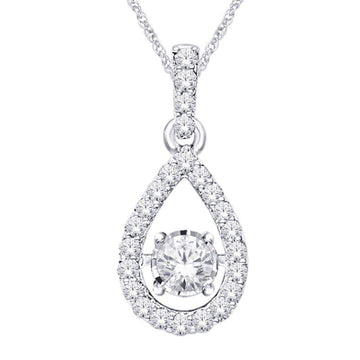 10K White Gold 1/4 Ct.Tw.Moving Diamond Fashion Pendant - Larson Jewelers