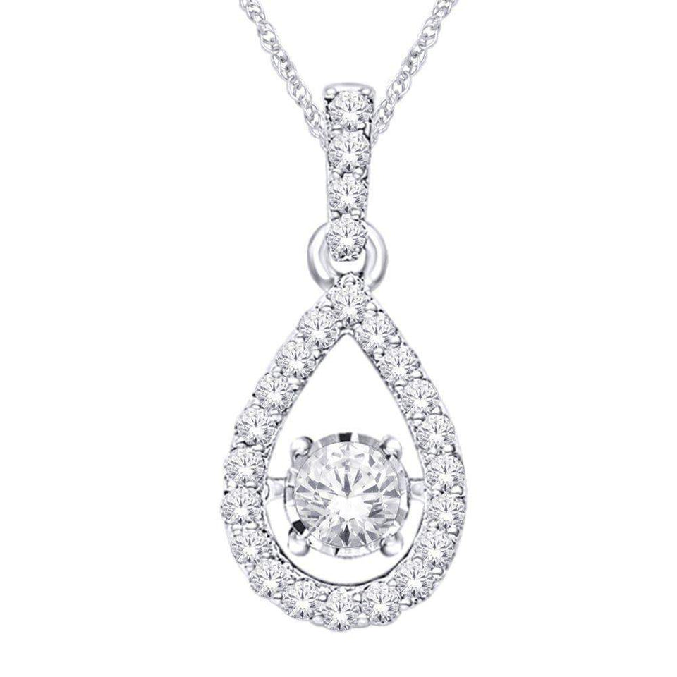 10K White Gold 1/4 Ct.Tw.Moving Diamond Fashion Pendant - Larson Jewelers