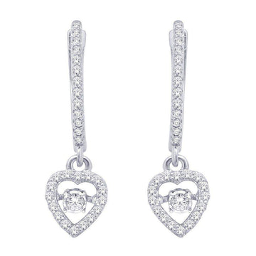10K White Gold 2/5 Ct.Tw.Moving Diamond Fashion Earrings - Larson Jewelers